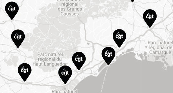 Carte des mobilisations de l'Hérault